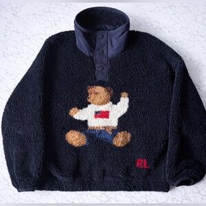Polo Ralph Lauren Vintage Polo Bear Fleece Sweatshirt XL AUTHENTIC